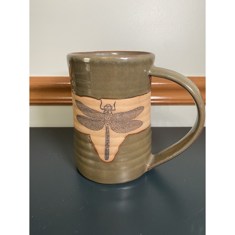 Always Azul Pottery Large Mug Green Dragonflies Dragonfly Colorado